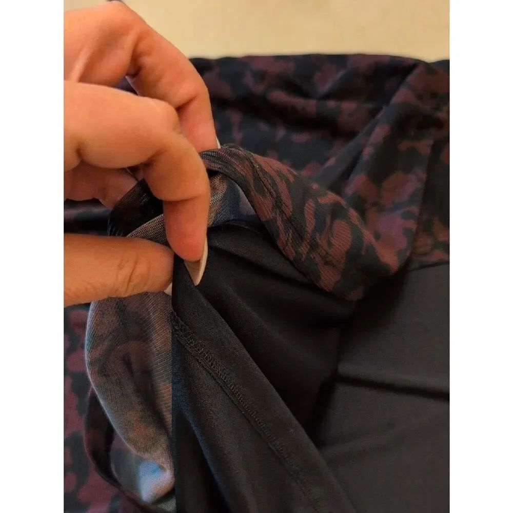 NWT Madewell Chandra Long-Sleeve Polo Midi Dress Deep aubergine Purple Floral L - Picture 6 of 15